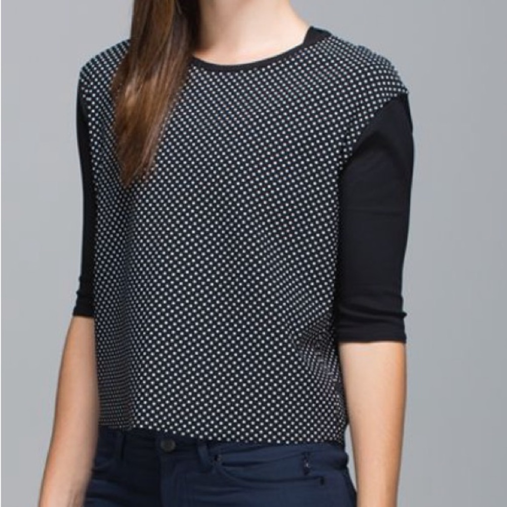 Lululemon Out Of This World Tee Biggy Dot Printed Black Ghost/Black/Black